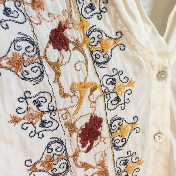 Anthropologie TINY Embroidered Button Down Blouse - Picture 10 of 16